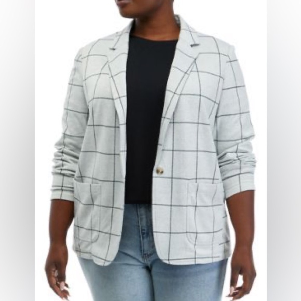 Wonderly gray grid plaid blazer‎ size 4XL